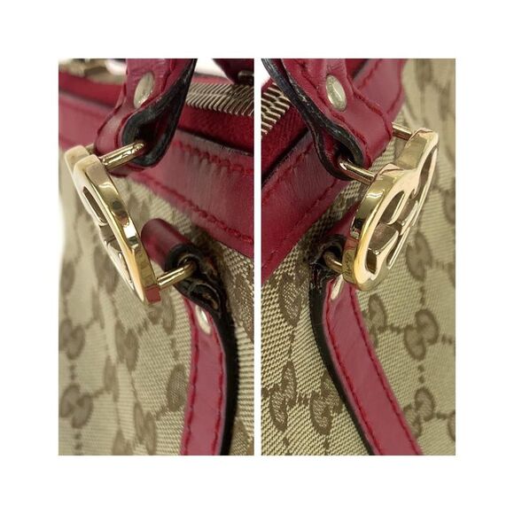 Pre Loved Gucci  GG Supreme Canvas Tote Bag BeigeRed - Picture 5 of 8